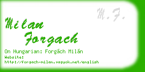 milan forgach business card
